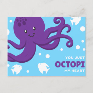 Cartão Postal Engraçado Cartoony Octopus
