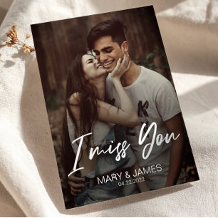 Cartão Postal Engraçado clássico minimalista que sinto saudades 