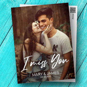 Cartão Postal Engraçado clássico minimalista que sinto saudades 