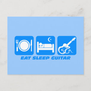 Cartão Postal Engraçado comer guitarra de sono