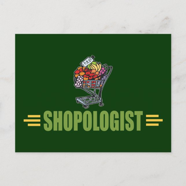 Cartão Postal Engraçado Compro de Grocery (Frente)