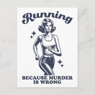 Cartão Postal Engraçado Correr Porque Assassinato É Errado Retro