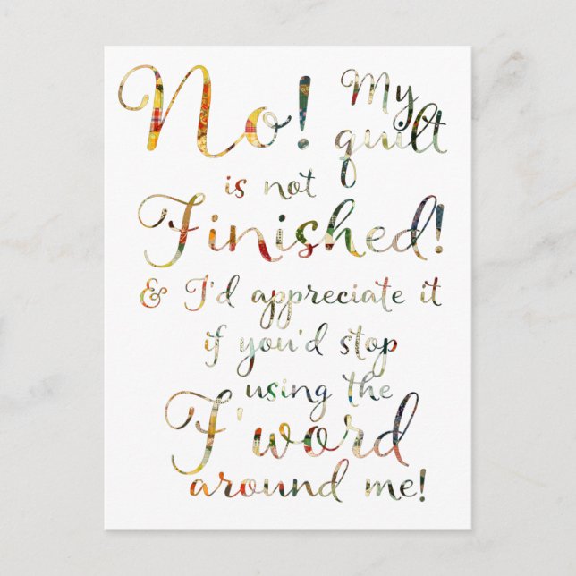 Cartão Postal Engraçado Cotação de Filme de Enlace Finalizado (Frente)