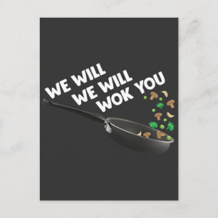 Cartão Postal Engraçado Cozinhar asiático Comida de cozinha Pun