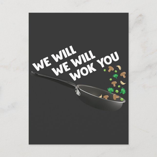 Cartão Postal Engraçado Cozinhar asiático Comida de cozinha Pun  (Frente)