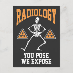 Cartão Postal Engraçado Dançando Esqueleto Xray Radiologia Hum