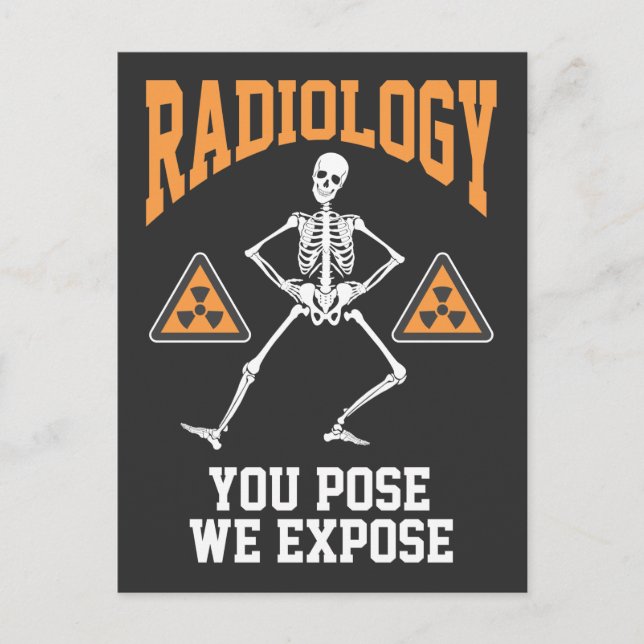 Cartão Postal Engraçado Dançando Esqueleto Xray Radiologia Humor (Frente)