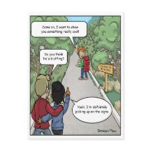 Cartão postal engraçado de blefe