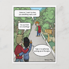 Cartão postal engraçado de blefe