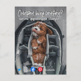 Cartão postal engraçado de imóveis espaço apertado