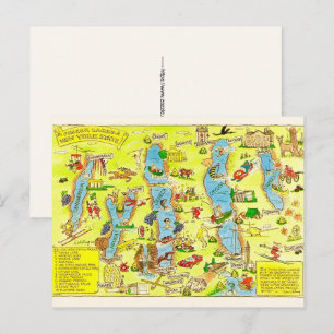 Cartão postal engraçado de New York Finger Lakes