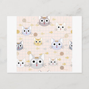 Cartão Postal Engraçado desenho animado bonitinho gatinho gatin