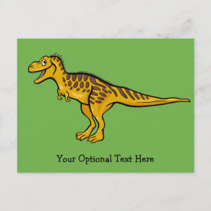 Cartão Postal Engraçado Dinossauro personalizado texto e cartã