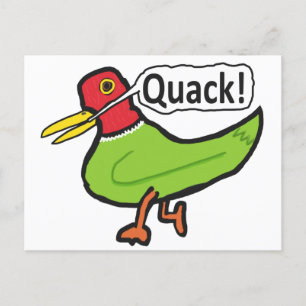 Cartão Postal Engraçado Duck Quacking
