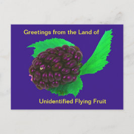 Cartão postal engraçado e estranho Fruta Voadora N
