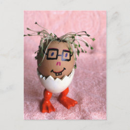 Cartão Postal Engraçado Eggman Garoto Com Cabelo Verde