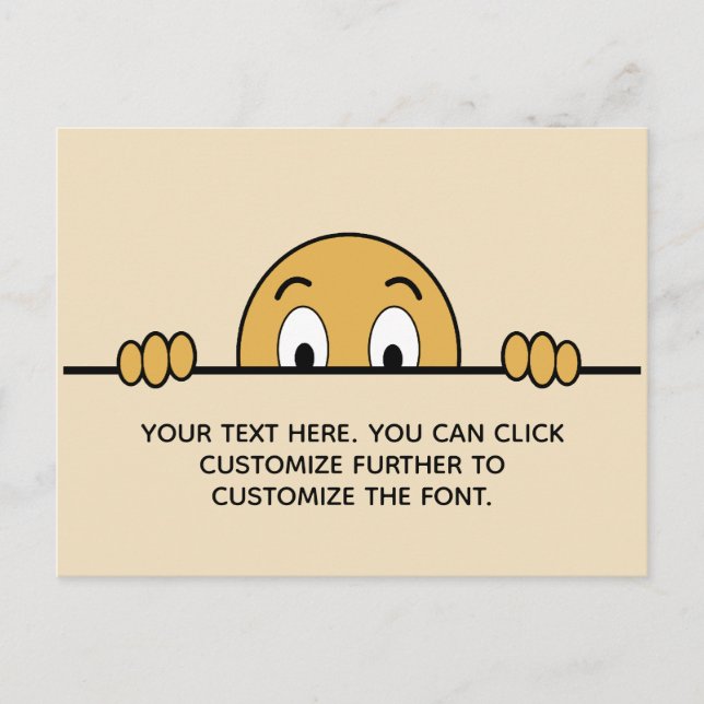 Cartão Postal Engraçado Esconder Rosto Adicionar Seu Texto (Frente)