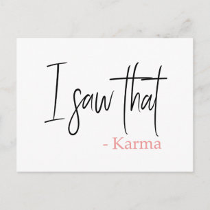 Cartão Postal Engraçado, eu vi aquela citação slogan do carma