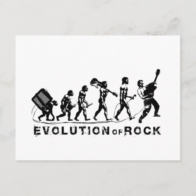 Cartão Postal Engraçado Evolução do Rock (Frente)