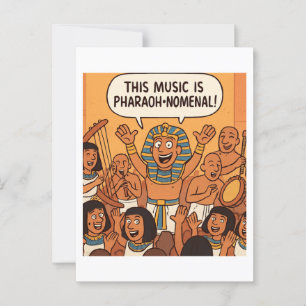 Cartão Postal Engraçado Faraó egípcio   Música Faraó-nomenal