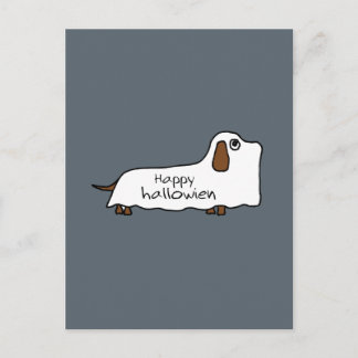 Cartão Postal Engraçado Feliz Sanduíche do Cachorro Fantasma do