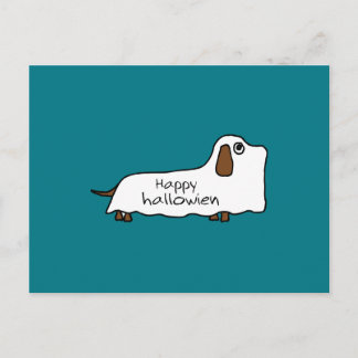 Cartão Postal Engraçado Feliz Sanduíche do Cachorro Fantasma do