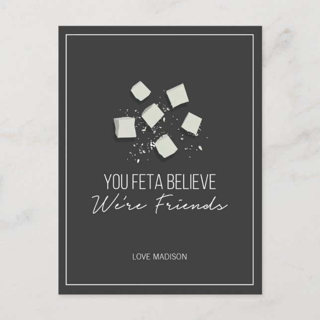 Cartão Postal Engraçado Feta Amigos Namorados Adoram Cartão-Post (Frente)