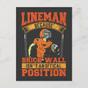 Cartão Postal Engraçado Futebol Lineman Humor para desportista