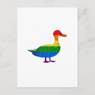 Cartão Postal Engraçado Gay e Pato Orgulho Lésbico, Quack Quack