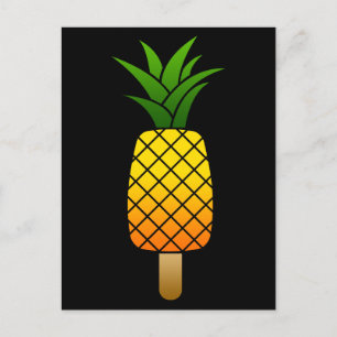 Cartão Postal Engraçado Gota Abacaxi Refrescando Fruta de Verão