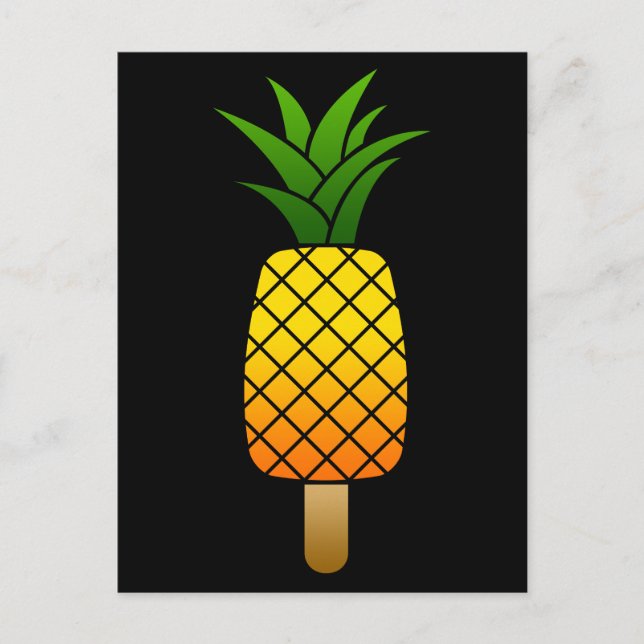 Cartão Postal Engraçado Gota Abacaxi Refrescando Fruta de Verão (Frente)