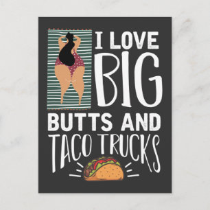 Cartão Postal Engraçado Grande Bumbum e Taco Lover