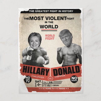 Cartão Postal Engraçado Hillary Clinton vs Donald Trump Eleição