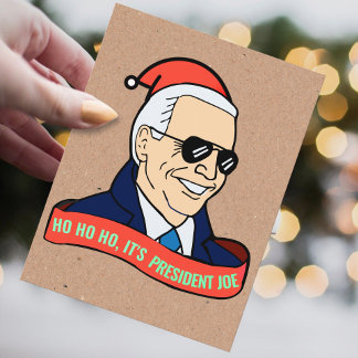 Cartão Postal Engraçado Ho É o Natal do Presidente Joe Biden Pap