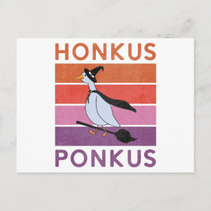 Cartão Postal Engraçado Honkus Ponkus Halloween Goose Witches H