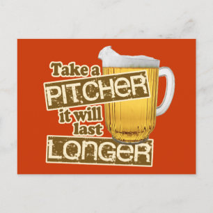 Cartão Postal Engraçado Humor de Bebendo de Cerveja