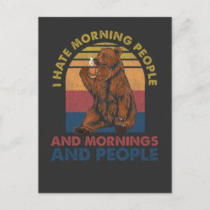 Cartão Postal Engraçado Introdução ao Café Lover Coffeine Bear M