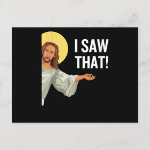 Cartão Postal Engraçado Jesus Meme Eu Vi Que Christian Cote Deus