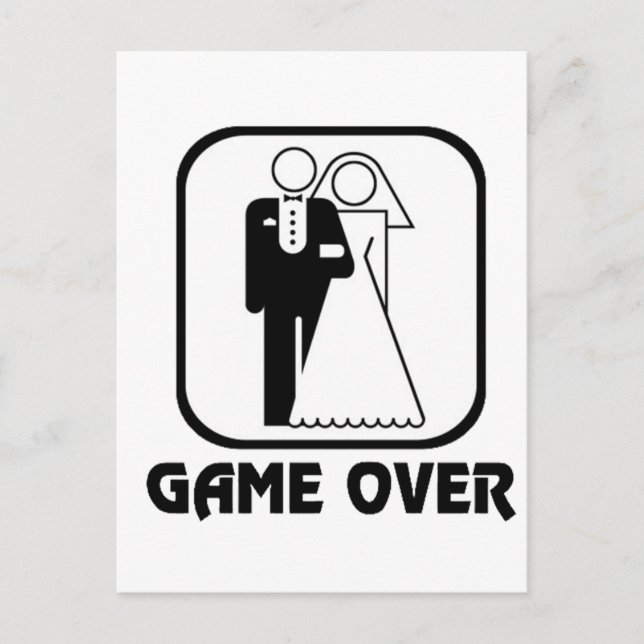 Cartão Postal Engraçado jogo de casamento (Frente)