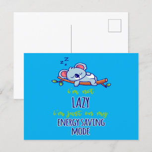 Cartão Postal Engraçado Koala, não sou preguiçoso, estou só no m