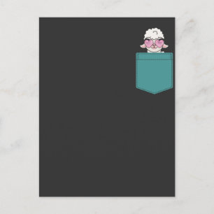 Cartão Postal Engraçado Llama Pocket Design Cute Alpaca Humor