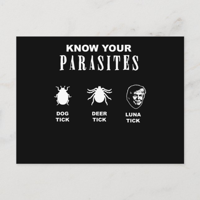 Cartão Postal Engraçado Luna Tick Anti Trump Donald Trump Hater  (Frente)