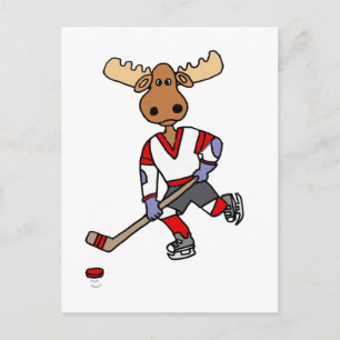 Cartão Postal Engraçado Moose Jogando Cartografia De Hóquei No G