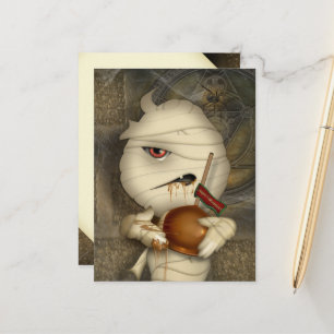 Cartão Postal Engraçado Mummy Halloween