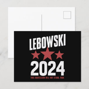 Cartão Postal Engraçado Nome Político Lebowski Eleição Política