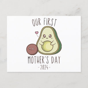 Cartão Postal Engraçado Nosso Primeiro Dia de as mães