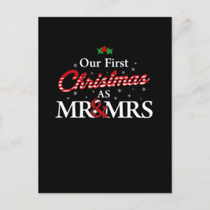 Cartão Postal Engraçado Nosso Primeiro Natal Como Sr. & Sra.