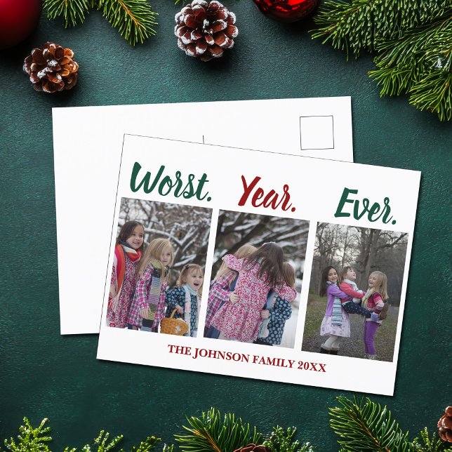 Cartão Postal Engraçado o pior ano do Natal (Criador carregado)