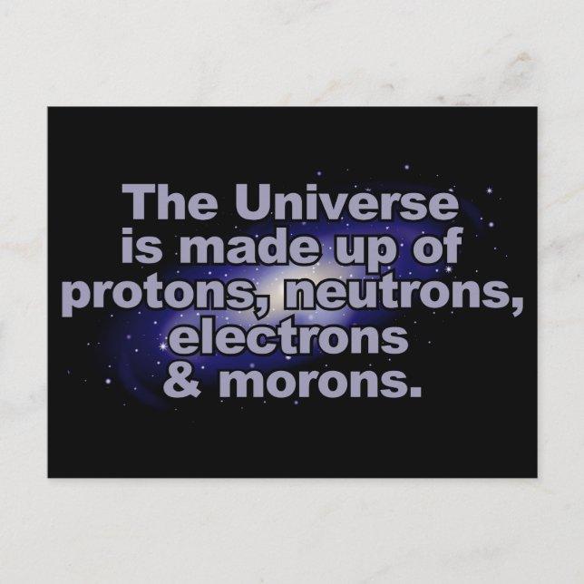 Cartão postal engraçado "O Universo" (Frente)