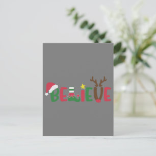 Cartão Postal Engraçado Papai Noel Que Acredita Que Neve Fala Na